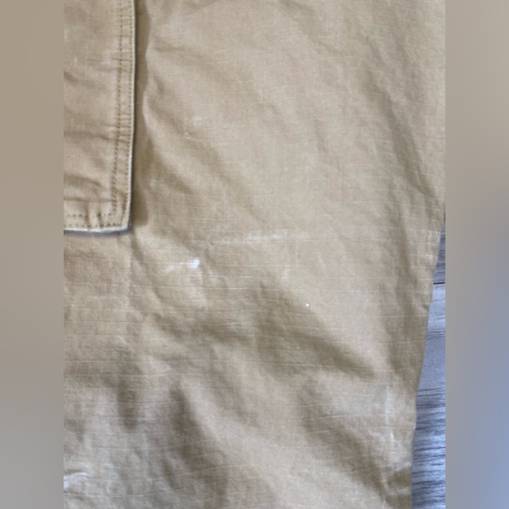 Wrangler Workwear Cargo Pants Mens 34x31 Canvas Khaki Tan Heavy Duty Distressed - Picture 6 of 9